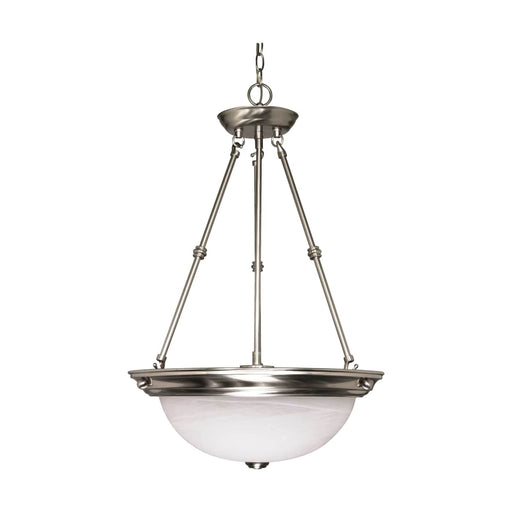 Pendant Nuvo 60-203 3 Light - 15 in. - Pendant - Alabaster Glass - Brushed Nickel Finish Nuvo