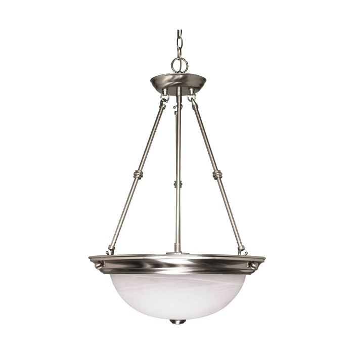 Pendant Nuvo 60-203 3 Light - 15 in. - Pendant - Alabaster Glass - Brushed Nickel Finish Nuvo