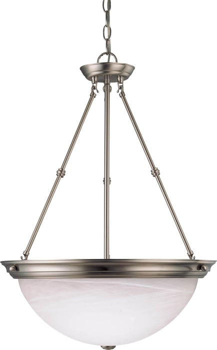 Pendant Nuvo 60-204 3 Light - 20 in. - Pendant - Alabaster Glass - Brushed Nickel Finish Nuvo