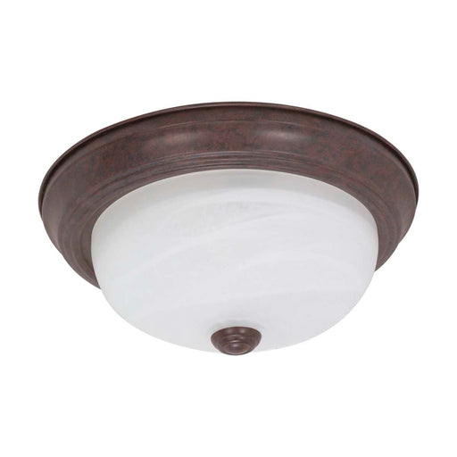 Flush Mount Nuvo 60-205 2 Light - 11 in. - Flush Mount - Alabaster Glass - Old Bronze Finish Nuvo