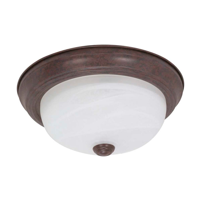 Flush Mount Nuvo 60-205 2 Light - 11 in. - Flush Mount - Alabaster Glass - Old Bronze Finish Nuvo