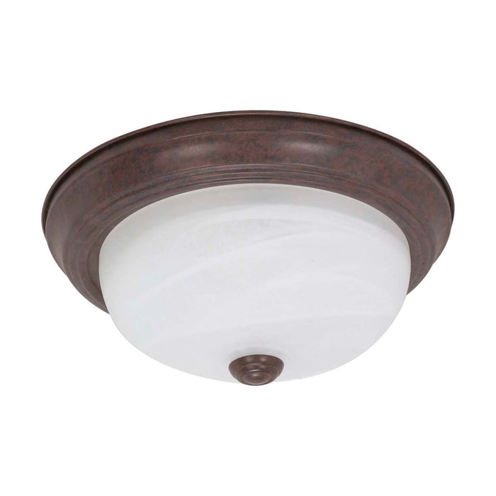 Flush Mount Nuvo 60-206 2 Light - 13 in. - Flush Mount - Alabaster Glass - Old Bronze Finish Nuvo