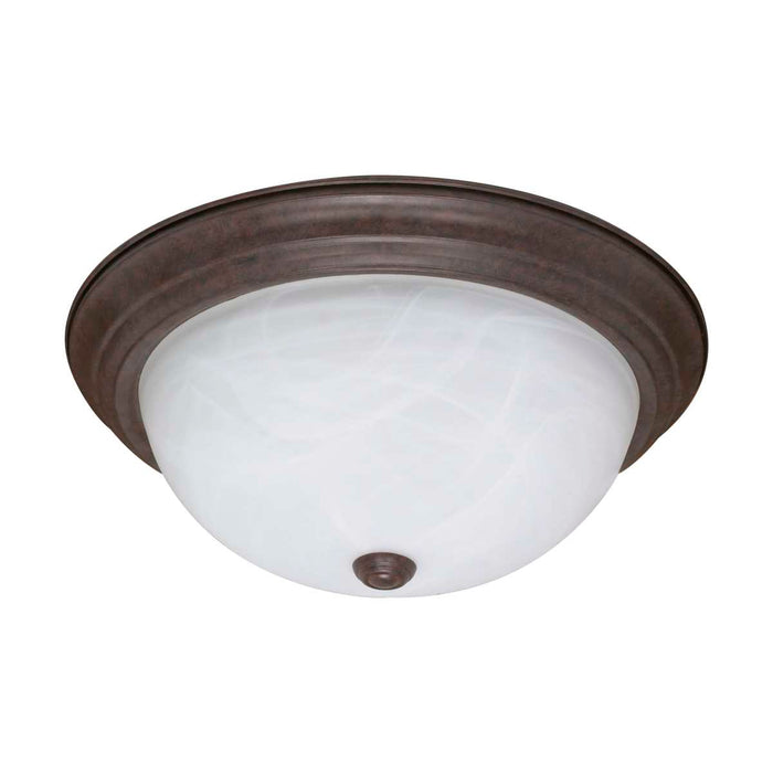 Flush Mount Nuvo 60-207 3 Light - 15 in. - Flush Mount - Alabaster Glass - Old Bronze Finish Nuvo