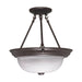 Semi Flush Nuvo 60-209 2 Light - 13 in. - Semi-Flush - Alabaster Glass - Old Bronze Finish Nuvo