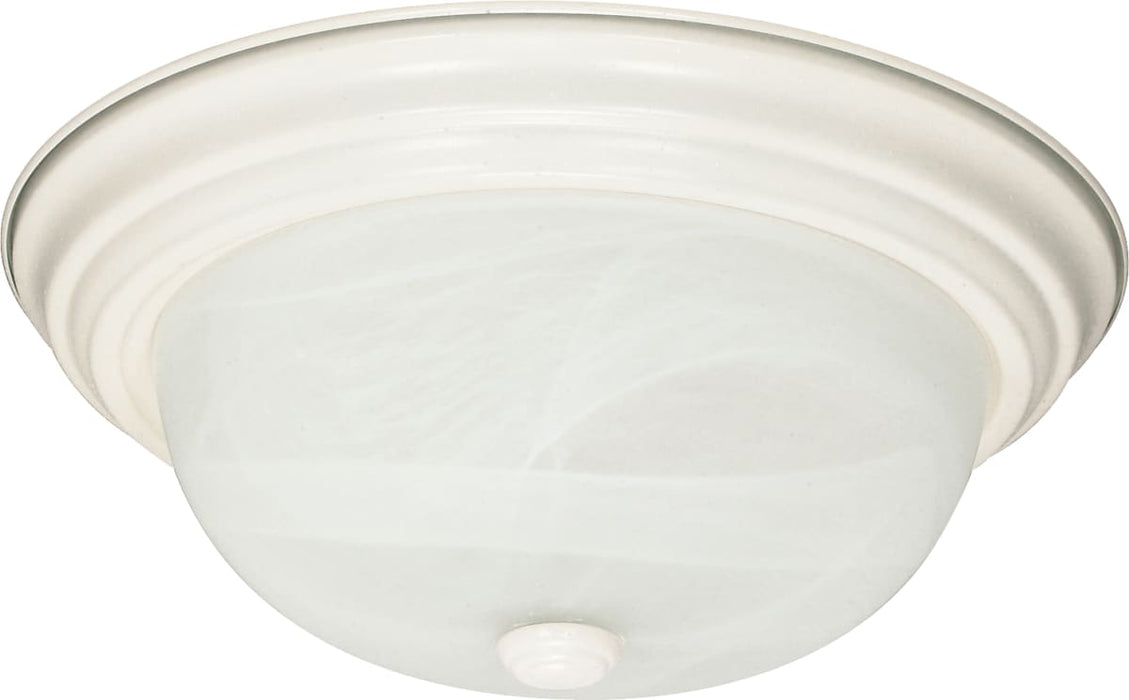Flush Mount Nuvo 60-222 2 Light - 13 in. - Flush Mount - Alabaster Glass - Textured White Finish Nuvo