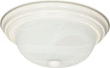 Flush Mount Nuvo 60-222 2 Light - 13 in. - Flush Mount - Alabaster Glass - Textured White Finish Nuvo