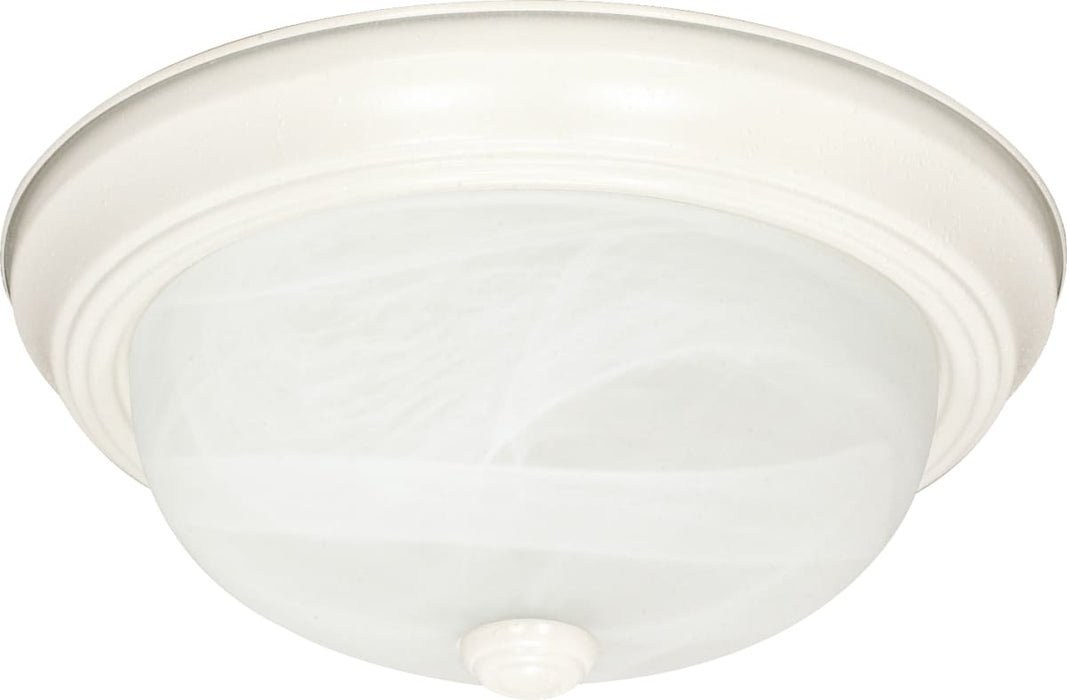 Flush Mount Nuvo 60-223 3 Light - 15 in. - Flush Mount - Alabaster Glass - Textured White Finish Nuvo