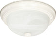 Flush Mount Nuvo 60-223 3 Light - 15 in. - Flush Mount - Alabaster Glass - Textured White Finish Nuvo