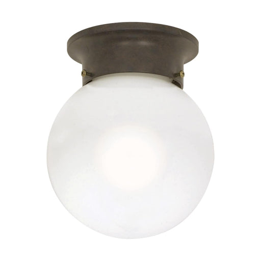 Flush Mount Nuvo 60-247 1 Light - 6 in. - Ceiling Mount - White Ball - Old Bronze Finish Nuvo