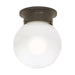 Flush Mount Nuvo 60-247 1 Light - 6 in. - Ceiling Mount - White Ball - Old Bronze Finish Nuvo