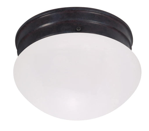 Flush Mount Nuvo 60-2641 8 in. - Mushroom Mahogany Bronze Frosted Glass Incandescent Nuvo
