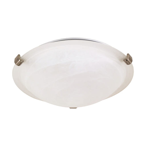 Flush Mount Nuvo 60-270 1 Light - 12 in. - Flush Mount - Tri-Clip with Alabaster Glass - Brushed Nickel Finish Nuvo