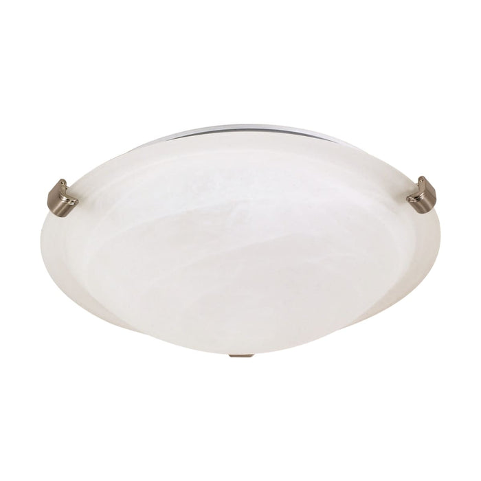 Flush Mount Nuvo 60-270 1 Light - 12 in. - Flush Mount - Tri-Clip with Alabaster Glass - Brushed Nickel Finish Nuvo