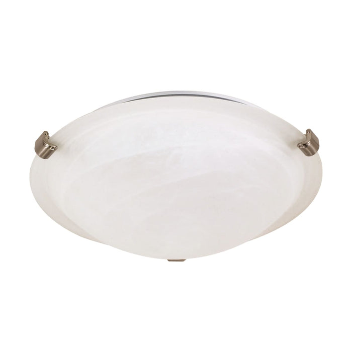 Flush Mount Nuvo 60-271 2 Light - 16 in. - Flush Mount - Tri-Clip with Alabaster Glass - Brushed Nickel Finish Nuvo