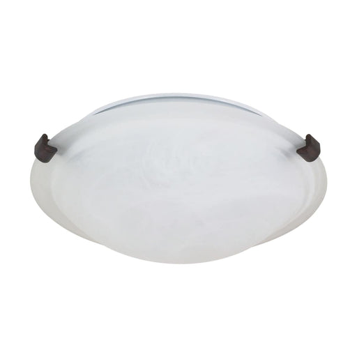 Flush Mount Nuvo 60-273 2 Light - 16 in. - Flush Mount - Tri-Clip with Alabaster Glass - Old Bronze Finish Nuvo