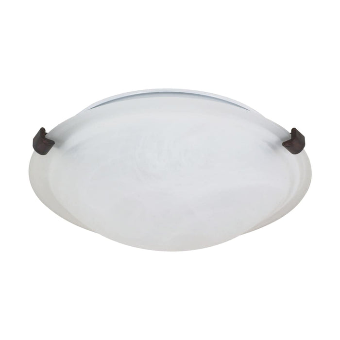 Flush Mount Nuvo 60-273 2 Light - 16 in. - Flush Mount - Tri-Clip with Alabaster Glass - Old Bronze Finish Nuvo