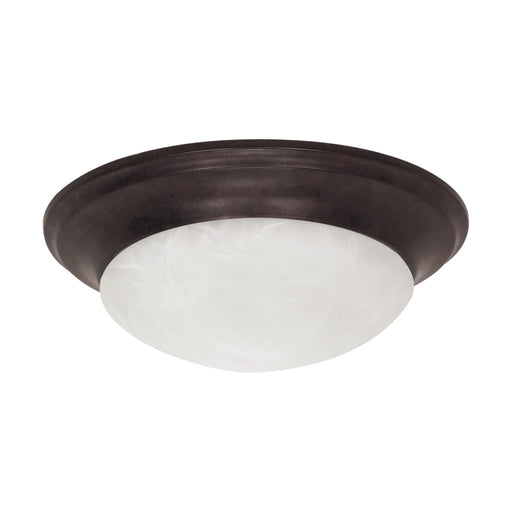 Flush Mount Nuvo 60-280 1 Light - 12 in. - Flush Mount - Twist and Lock with Alabaster Glass - Old Bronze Finish Nuvo