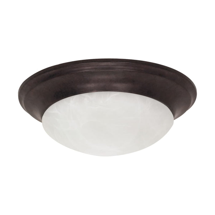 Flush Mount Nuvo 60-280 1 Light - 12 in. - Flush Mount - Twist and Lock with Alabaster Glass - Old Bronze Finish Nuvo