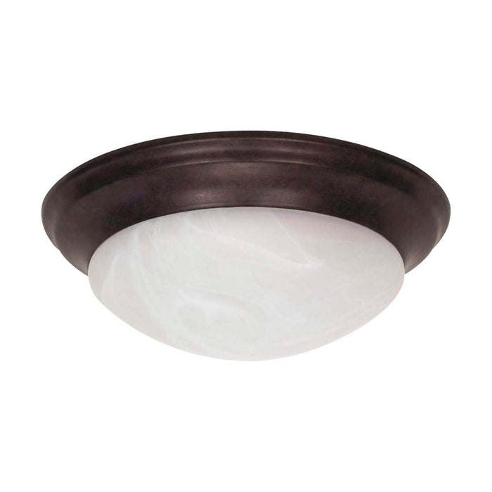 Flush Mount Nuvo 60-281 2 Light - 14 in. - Flush Mount - Twist and Lock with Alabaster Glass - Old Bronze Finish Nuvo