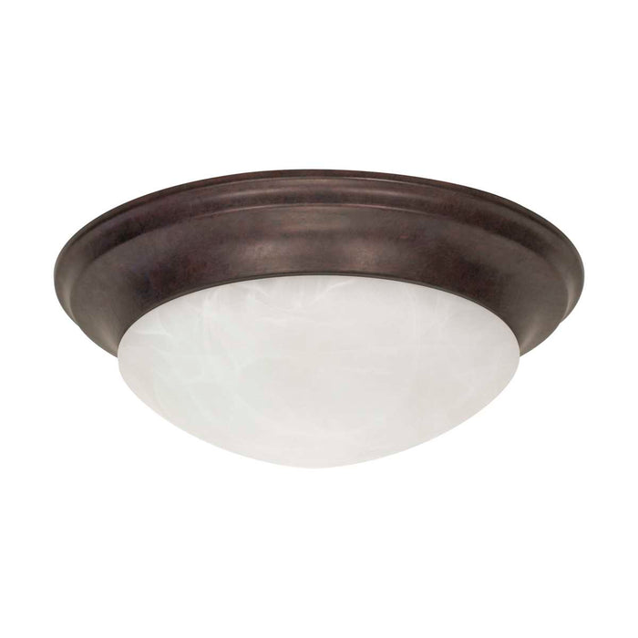 Flush Mount Nuvo 60-282 3 Light - 17 in. - Flush Mount - Twist and Lock with Alabaster Glass - Old Bronze Finish Nuvo