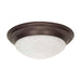 Flush Mount Nuvo 60-282 3 Light - 17 in. - Flush Mount - Twist and Lock with Alabaster Glass - Old Bronze Finish Nuvo