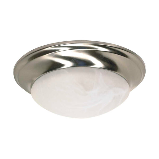 Flush Mount Nuvo 60-283 1 Light - 12 in. - Flush Mount - Twist and Lock with Alabaster Glass - Brushed Nickel Finish Nuvo