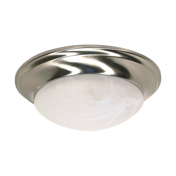 Flush Mount Nuvo 60-283 1 Light - 12 in. - Flush Mount - Twist and Lock with Alabaster Glass - Brushed Nickel Finish Nuvo