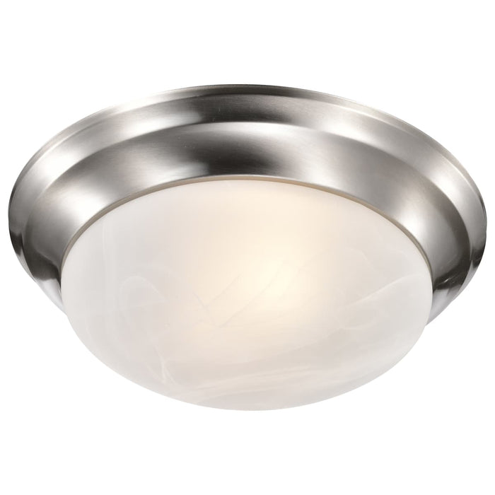 Flush Mount Nuvo 60-284 2 Light - 14 in. - Flush Mount - Twist and Lock with Alabaster Glass - Brushed Nickel Finish Nuvo