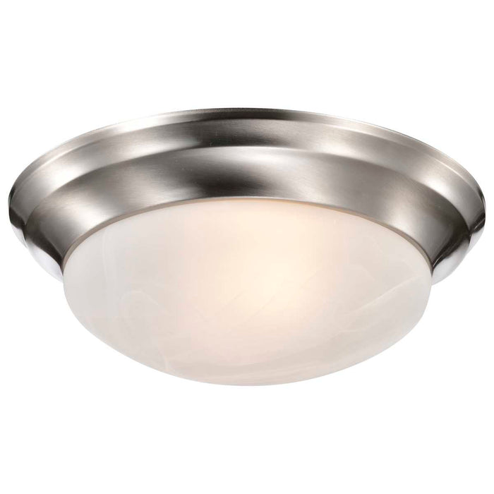 Flush Mount Nuvo 60-284 2 Light - 14 in. - Flush Mount - Twist and Lock with Alabaster Glass - Brushed Nickel Finish Nuvo
