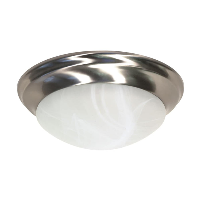 Flush Mount Nuvo 60-284 2 Light - 14 in. - Flush Mount - Twist and Lock with Alabaster Glass - Brushed Nickel Finish Nuvo