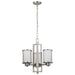 Chandelier Nuvo 60-2851 Odeon - 3 Light - (convertible up/down) Chandelier with Satin White Glass - Brushed Nickel Finish Nuvo