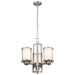 Chandelier Nuvo 60-2851 Odeon - 3 Light - (convertible up/down) Chandelier with Satin White Glass - Brushed Nickel Finish Nuvo