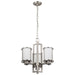 Chandelier Nuvo 60-2851 Odeon - 3 Light - (convertible up/down) Chandelier with Satin White Glass - Brushed Nickel Finish Nuvo