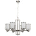 Chandelier Nuvo 60-2853 Odeon - 6 Light - (convertible up/down) Chandelier with Satin White Glass - Brushed Nickel Finish Nuvo