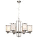 Chandelier Nuvo 60-2853 Odeon - 6 Light - (convertible up/down) Chandelier with Satin White Glass - Brushed Nickel Finish Nuvo