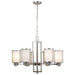 Chandelier Nuvo 60-2853 Odeon - 6 Light - (convertible up/down) Chandelier with Satin White Glass - Brushed Nickel Finish Nuvo