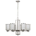 Chandelier Nuvo 60-2853 Odeon - 6 Light - (convertible up/down) Chandelier with Satin White Glass - Brushed Nickel Finish Nuvo