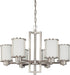 Chandelier Nuvo 60-2853 Odeon - 6 Light - (convertible up/down) Chandelier with Satin White Glass - Brushed Nickel Finish Nuvo