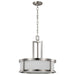 Pendant Nuvo 60-2857 Odeon - 4 Light - Pendant with Satin White Glass - Brushed Nickel Finish Nuvo