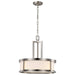 Pendant Nuvo 60-2857 Odeon - 4 Light - Pendant with Satin White Glass - Brushed Nickel Finish Nuvo