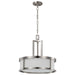 Pendant Nuvo 60-2857 Odeon - 4 Light - Pendant with Satin White Glass - Brushed Nickel Finish Nuvo