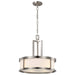 Pendant Nuvo 60-2857 Odeon - 4 Light - Pendant with Satin White Glass - Brushed Nickel Finish Nuvo