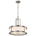 Pendant Nuvo 60-2857 Odeon - 4 Light - Pendant with Satin White Glass - Brushed Nickel Finish Nuvo