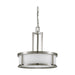 Pendant Nuvo 60-2857 Odeon - 4 Light - Pendant with Satin White Glass - Brushed Nickel Finish Nuvo