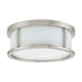 Flush Mount Nuvo 60-2859 Odeon - 2 Light - 13 in. - Flush Dome with Satin White Glass - Brushed Nickel Finish Nuvo