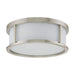 Flush Mount Nuvo 60-2862 Odeon - 3 Light - 15 in. - Flush Dome with Satin White Glass - Brushed Nickel Finish Nuvo