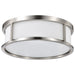 Flush Mount Nuvo 60-2864 Odeon - 3 Light - 17 in. - Flush Dome with Satin White Glass - Brushed Nickel Finish Nuvo
