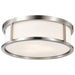 Flush Mount Nuvo 60-2864 Odeon - 3 Light - 17 in. - Flush Dome with Satin White Glass - Brushed Nickel Finish Nuvo