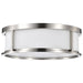 Flush Mount Nuvo 60-2864 Odeon - 3 Light - 17 in. - Flush Dome with Satin White Glass - Brushed Nickel Finish Nuvo