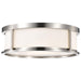 Flush Mount Nuvo 60-2864 Odeon - 3 Light - 17 in. - Flush Dome with Satin White Glass - Brushed Nickel Finish Nuvo